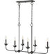 Freesia 6 Light 38 inch Matte Black Chandelier Ceiling Light